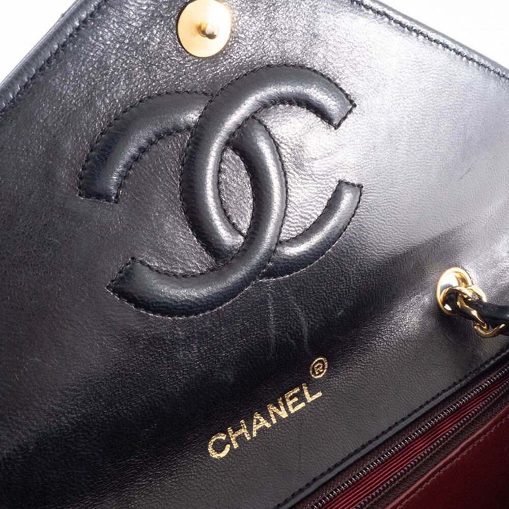 Chanel Matelasse Black Chain Shoulder Bag, Lambskin Leather, Women's, Black, ... - Picture 14 of 16